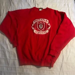 Vintage 1990s That's M.E. Indiana Hoosiers Large Sweatshirt Red & White Unisex